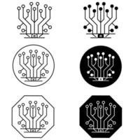 Circuit icon vector set. automation illustration sign collection. robotics sign. chipsymbol or logo.