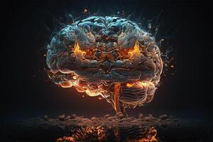 Artificial intelligence human neural network brain. Futuristic digital brain technology concept. illustration. photo