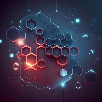 Abstract futuristic hexagonal high technology concept background. Colorful geometric hexagonal background. illustration. photo