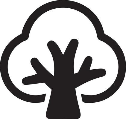 Tree icon symbol image vector, illustration of the tree botany in black image