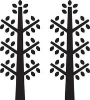 Tree icon symbol image vector, illustration of the tree botany in black image vector