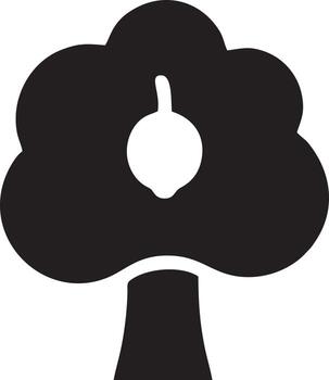 Tree icon symbol image vector, illustration of the tree botany in black image vector