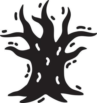 Tree icon symbol image vector, illustration of the tree botany in black image