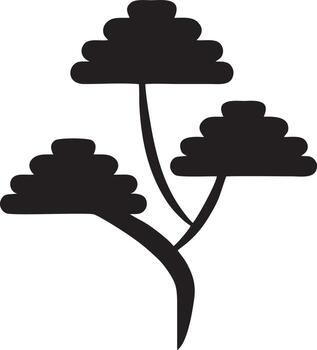 Tree icon symbol image vector, illustration of the tree botany in black image vector