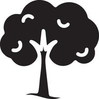 Tree icon symbol image vector, illustration of the tree botany in black image vector