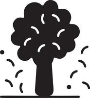 Tree icon symbol image vector, illustration of the tree botany in black image vector