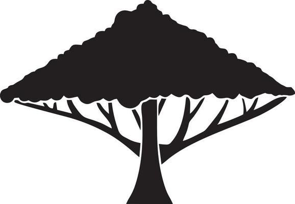 Tree icon symbol image vector, illustration of the tree botany in black image