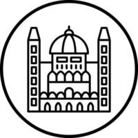 Hungarian Parliament Vector Icon Style