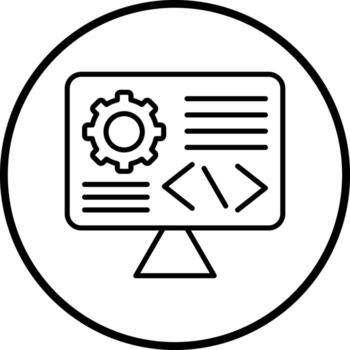 Custom Coding Vector Icon Style
