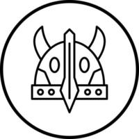 Viking Helmet Vector Icon Style