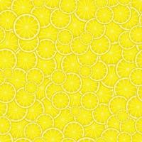 Lemon seamless pattern slices of ripe yellow lemons. vector