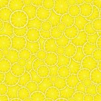 Lemon seamless pattern slices of ripe yellow lemons. vector