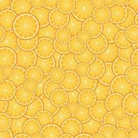 Sliced orange seamless pattern, exotic fruits vector background.