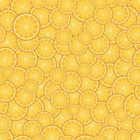 Sliced orange seamless pattern, exotic fruits vector background.