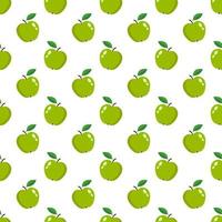 Seamless texture with a pattern of green apples. vector