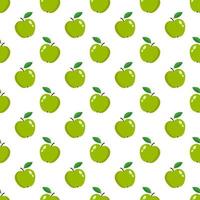 Seamless texture with a pattern of green apples. vector