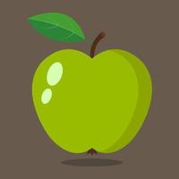 Green apple isolated on background. vector