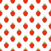 Seamless pattern of fresh strawberry background. vector