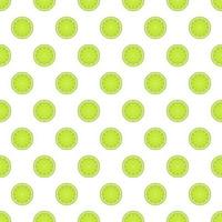 Seamless pattern with slices and whole limes. vector