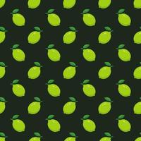 Lime seamless pattern on green background. vector