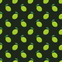 Lime seamless pattern on green background. vector