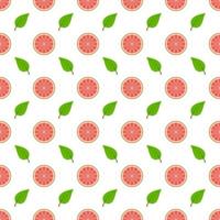 Vector seamless pattern with grapefruits and leaf.