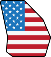 outline drawing of georgia state map on usa flag. png