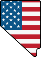 umrisszeichnung der nevada-staatskarte auf usa-flagge. png