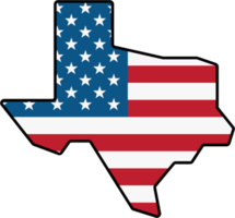 översikt teckning av texas stat Karta på USA flagga. png