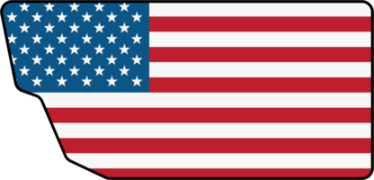 dessin de contour de la carte de l'état du montana sur le drapeau des états-unis. png