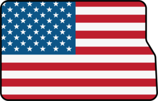 schema disegno di nord dakota stato carta geografica su Stati Uniti d'America bandiera. png