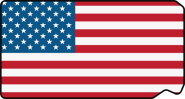 umrisszeichnung der staatskarte von south dakota auf usa-flagge. png