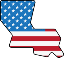 outline drawing of louisiana state map on usa flag. png