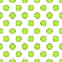 Seamless pattern with green kiwi and lime slices on white. vector