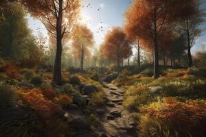 Forest autumn landscape. . photo