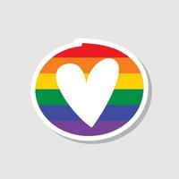 LGBT Pride Month in June.  Poster, card, banner and background. Vector ilustration. Rainbow love concept. LGBTQ related symbol in rainbow colors. Heart.