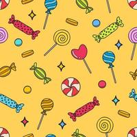 Vector seamless pattern with colorful candies.