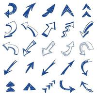 Isolated hand drawn arrows set on a white background. vector