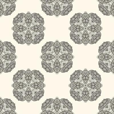 Damask vector seamless pattern element.