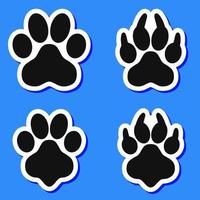 Animal footprint, pet paws set. vector