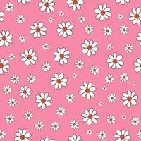 Floral pattern flowers on light pink background. vector
