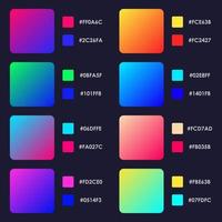 Collection of colorful smooth gradient background for graphic design. vector