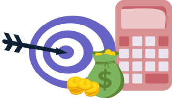 business financial money calculation concept icon or business investment money calculation png