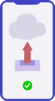 icono subir datos en nube computadora con móvil teléfono png