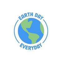 tierra día insignia. salvar el planeta pegatina. mundo ambiente día símbolo. vector