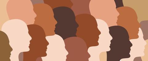 Head Shapes in Various Skin Colors - Diversity Concept vector