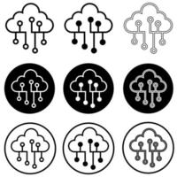 Cloud service vector icon set. Internet illustration sign collection. communication symbol. network logo.