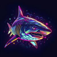 Shark in neon colors. . photo