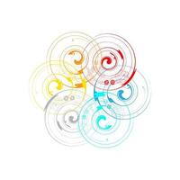 Abstract Geometric art. Colorful Speed lines in circle form. Vector illustration