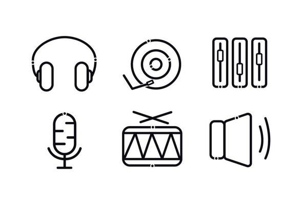A set of music icons. Vector icons